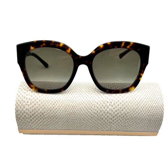 NEW Jimmy Choo Leela Women\'s Sunglasses 55MM Havana Brown Tortoise ITALY w/Case main image 9